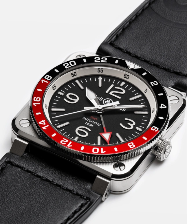 Bell & Ross,Instruments 42mm,42mm,Stainless Steel,Black,Automatic,Dule Time,42hours,BR0393,BR0393-BL-ST/SCA