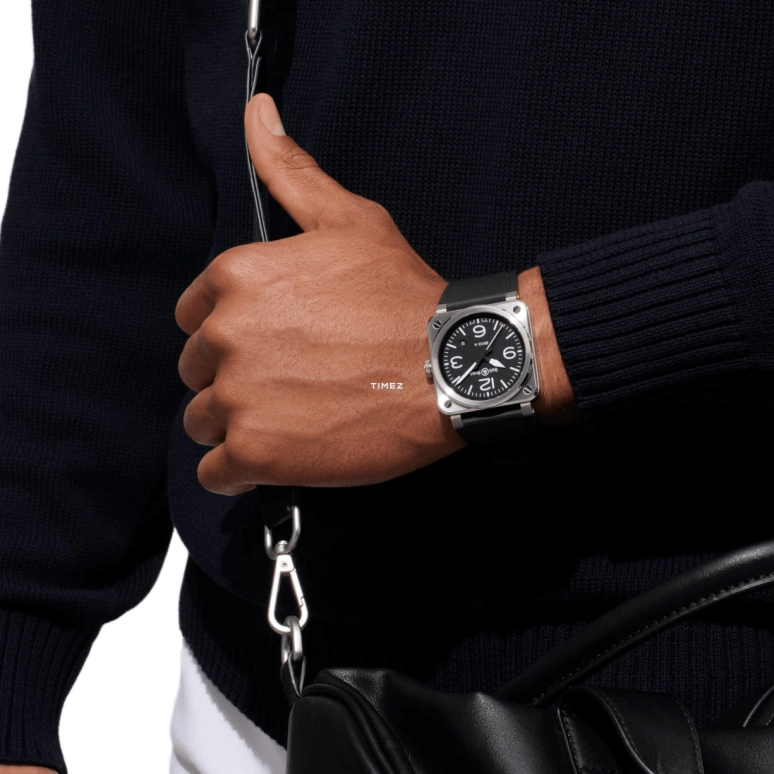 Bell & Ross,BR-03 Auto 41mm,41mm,Stainless Steel,Black,Automatic,Day,54hours,BR03A,BR03A-BL-ST/SRB