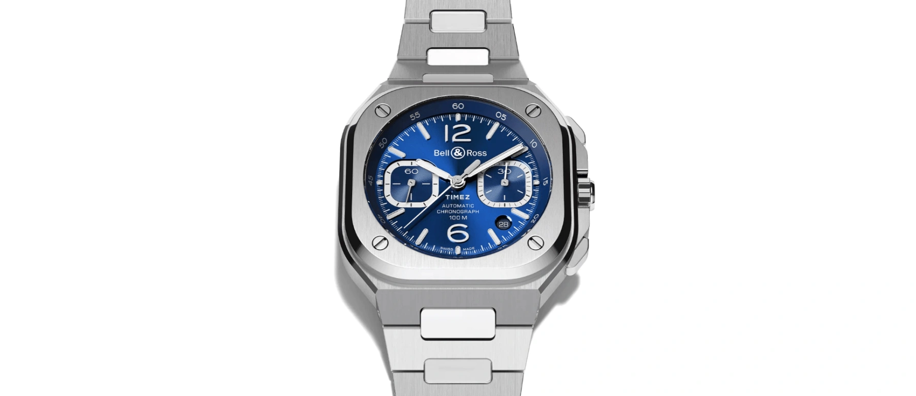 Bell & Ross,Urban 42mm,42mm,Stainless Steel,Blue,Automatic,Chronograph,Day,BR05C,BR05C-BLU-ST/SST