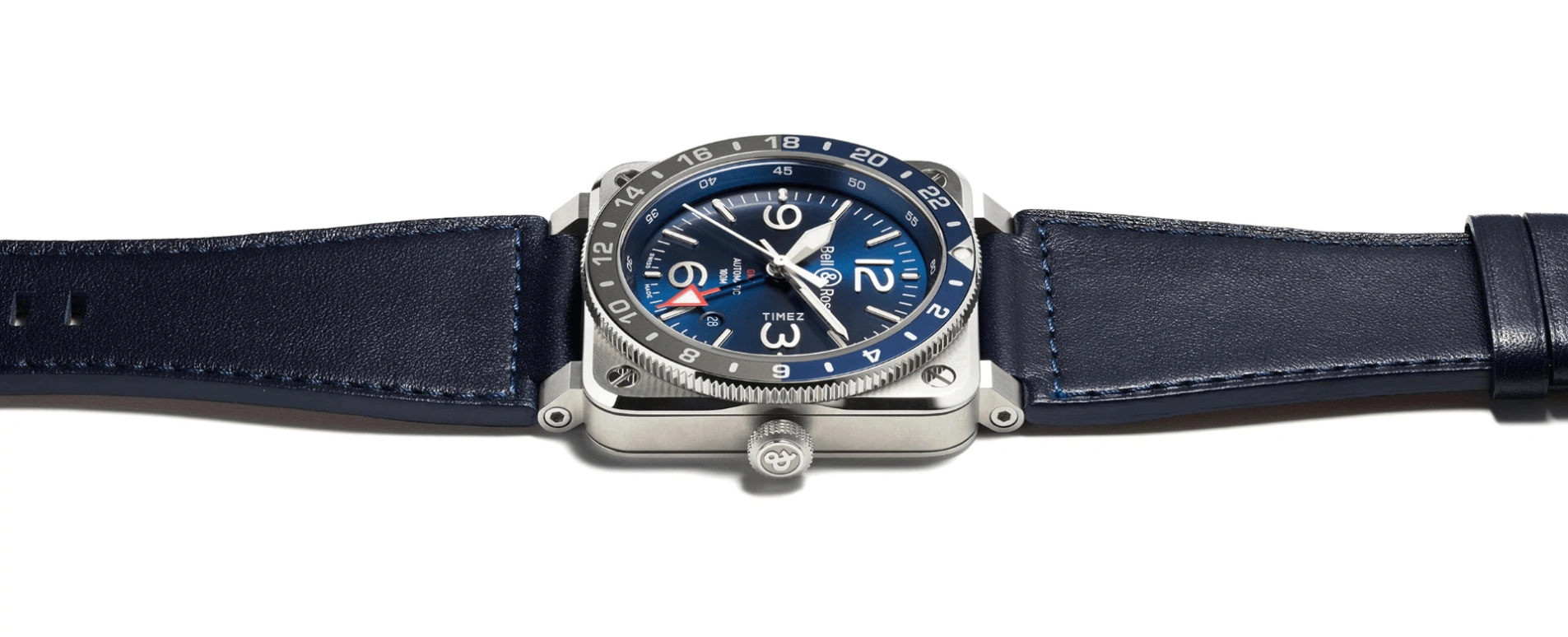 Bell & Ross,Instruments 42mm,42mm,Stainless Steel,Blue,Automatic,Day,Dule Time,BR0393,BR0393-BLU-ST/SCA