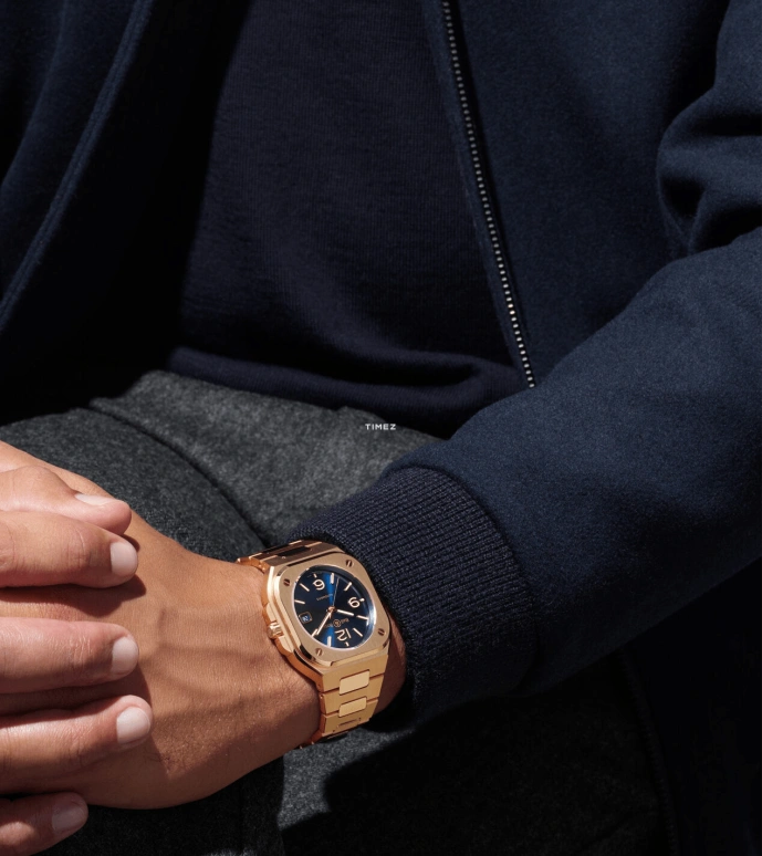 Bell & Ross,Instruments 40mm,40mm,Rose Gold,Blue,Automatic,Day,38hours,BR05A,BR05A-BLU-PG/SPG