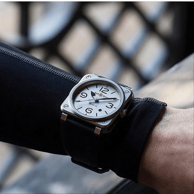 Bell & Ross,Instruments 42mm,42mm,Stainless Steel,Grey,Automatic,Day,38hours,BR0392,BR0392-GBL-ST/SRB