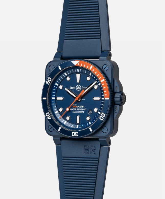Bell & Ross,BR-03 Diver 42mm,42mm,Ceramic,Blue,Automatic,Day,Sapphire,Crystal Glass,BR0392,BR0392-D-TR-CE/SRB