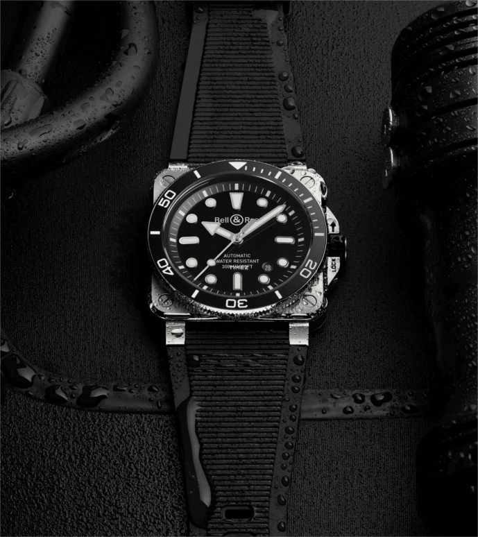 Bell & Ross,BR-03 Diver 42mm,42mm,Stainless Steel,Black,Automatic,Day,54hours,BR03A,BR03A-D-BL-ST/SRB