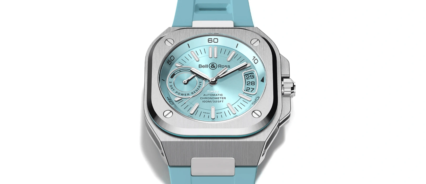 Bell & Ross,Urban 41mm,41mm,Stainless Steel,Blue,Automatic,Day,Power Reserve Indicator,BRX5R,BRX5R-IB-ST/SRB