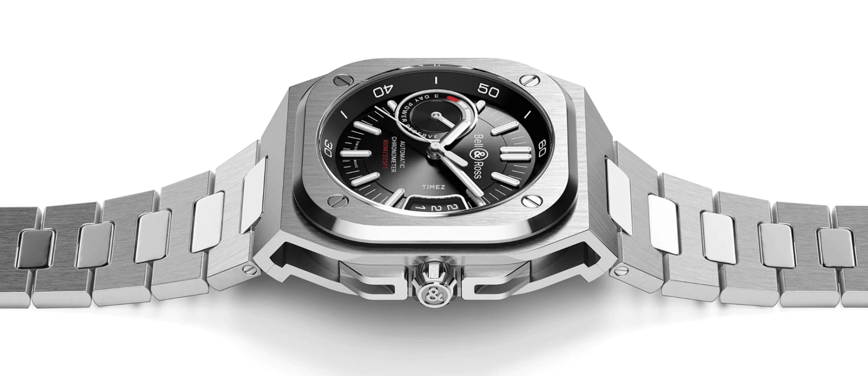 Bell & Ross,Urban 41mm,41mm,Stainless Steel,Black,Automatic,Day,Power Reserve Indicator,BRX5R,BRX5R-BL-ST/SST