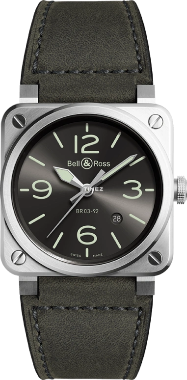 Bell & Ross,Instruments 42mm,42mm,Stainless Steel,Grey,Automatic,Day,38hours,BR0392,BR0392-GC3-ST/SCA