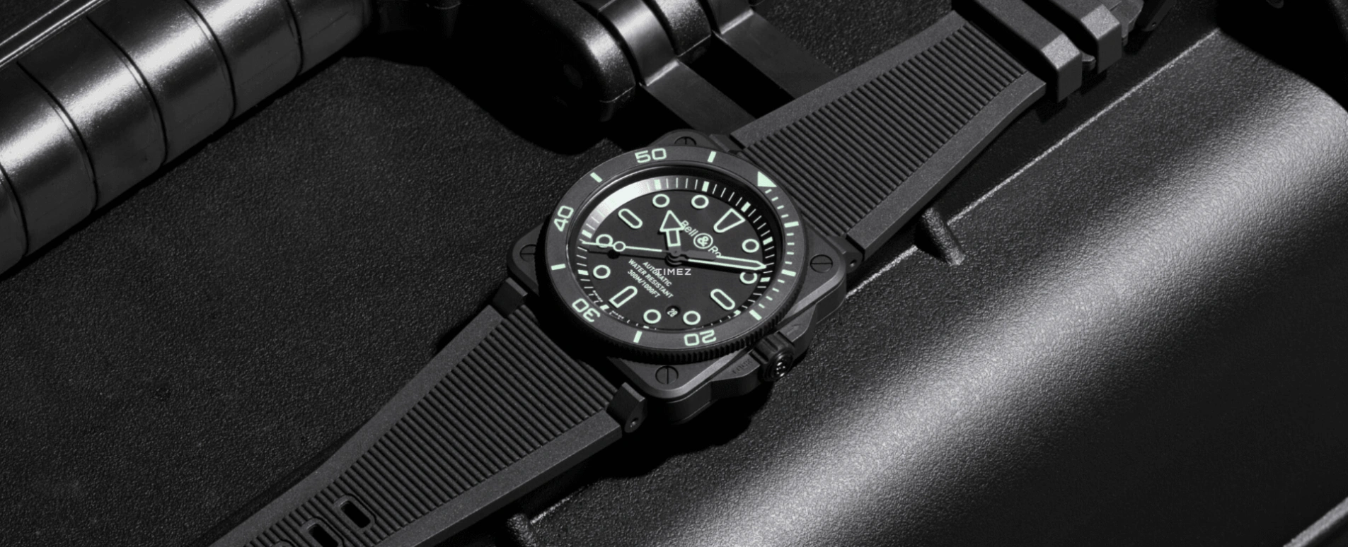 Bell & Ross,BR-03 Diver 42mm,42mm,Ceramic,Black,Automatic,Day,54hours,BR03A,BR03A-D-OL-CE/SRB