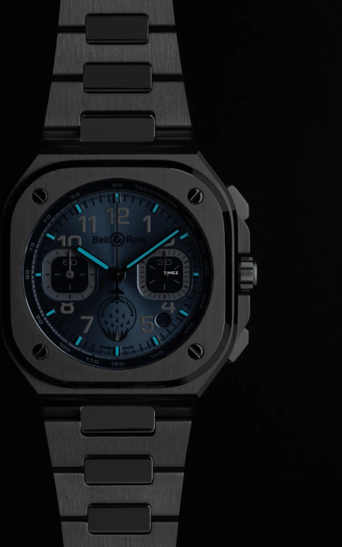 Bell & Ross,Urban 42x14.25mm,42x14.25mm,Stainless Steel,Blue,Automatic,Chronograph,Day,BR05C,BR05C-PAF-ST/SST