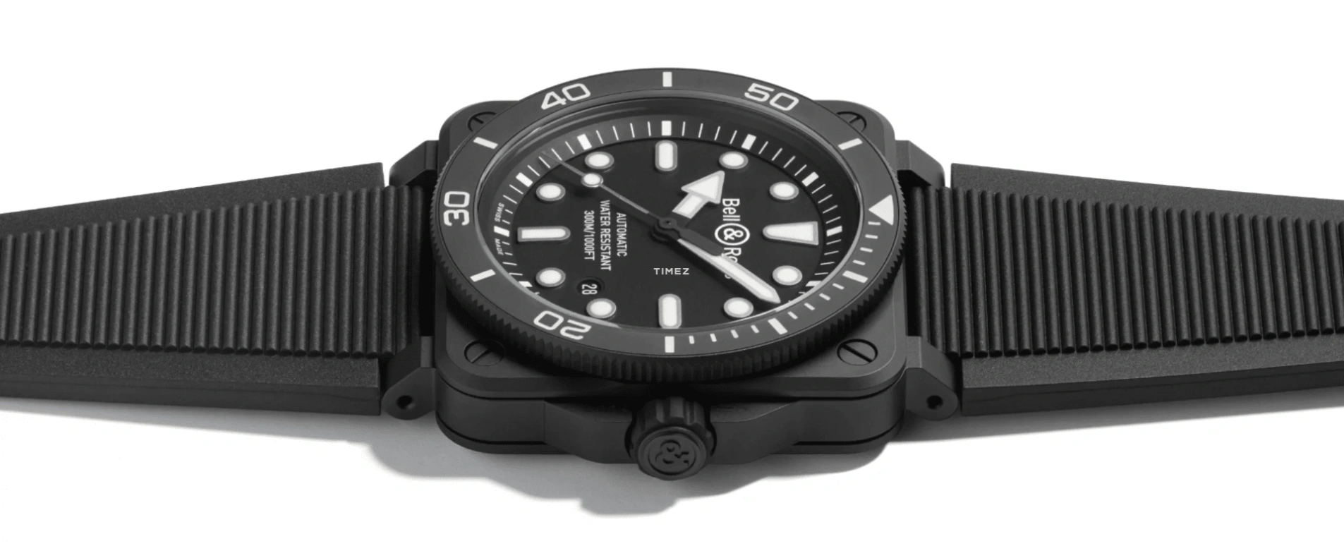 Bell & Ross,BR-03 Diver 42mm,42mm,Ceramic,Black,Automatic,Day,54hours,BR03A,BR03A-D-BL-CE/SRB