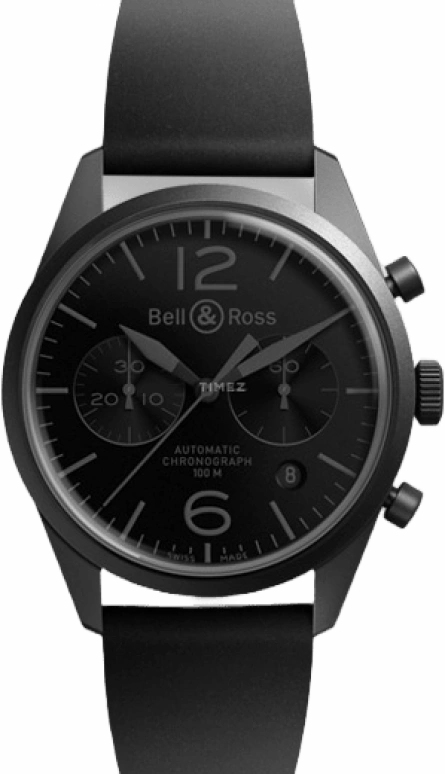 Bell & Ross,Vintage 41mm,41mm,Stainless Steel,Black,Sapphire,Round,BRV126PHANTOM