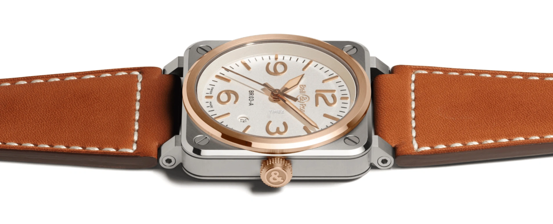 Bell & Ross,Instruments 41mm,41mm,Stainless Steel,White,Automatic,Day,54hours,BR03A,BR03A-WH-STPG/SCA