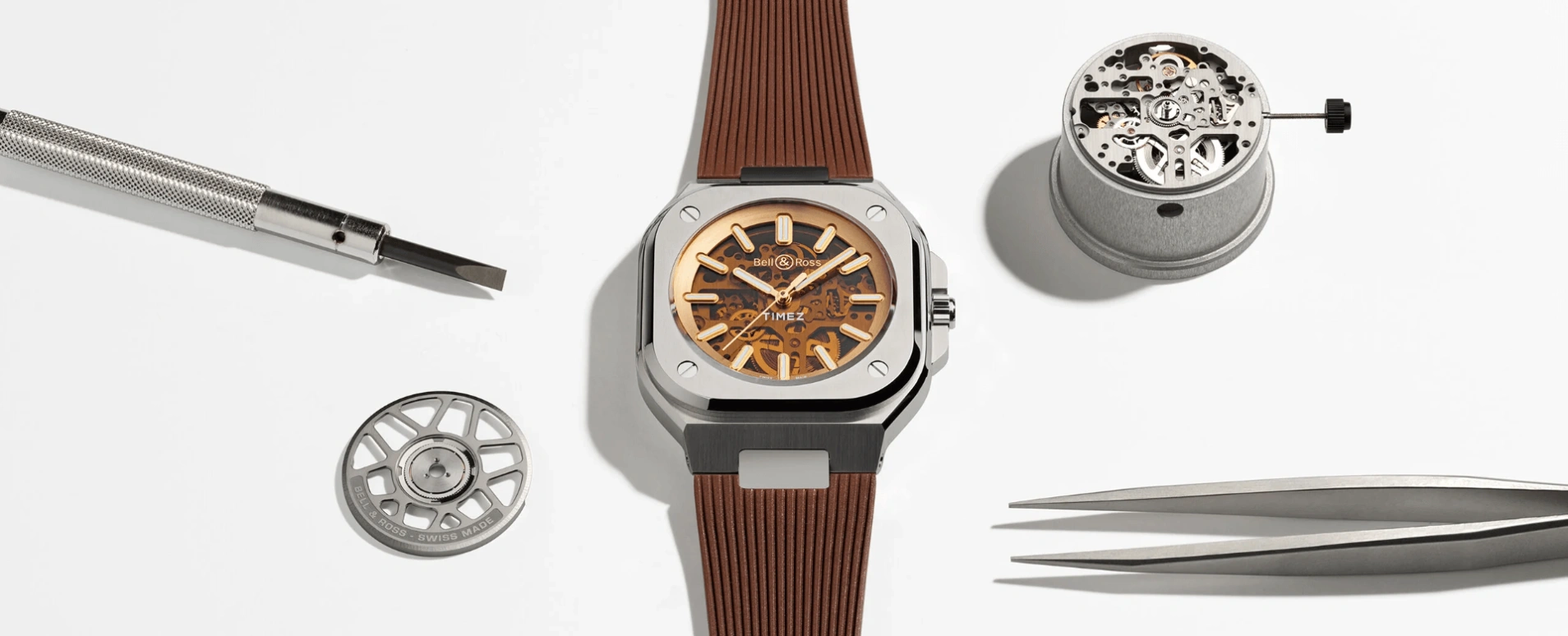 Bell & Ross,BR-05 Auto 40mm,40mm,Stainless Steel,Brown,Automatic,38hours,In-house Caliber,BR05A,BR05A-CH-SKST/SRB