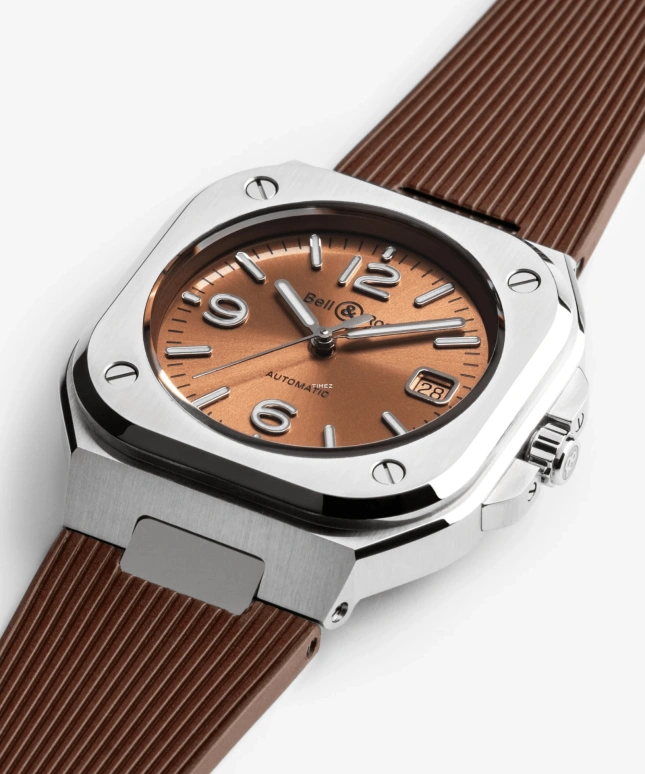 Bell & Ross,BR-05 Auto 40mm,40mm,Stainless Steel,Brown,Automatic,Day,38hours,BR05A,BR05A-BR-ST/SRB