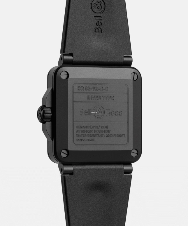 Bell & Ross,BR-03 Diver 42mm,42mm,Ceramic,Black,Automatic,Day,54hours,BR03A,BR03A-D-BL-CE/SRB