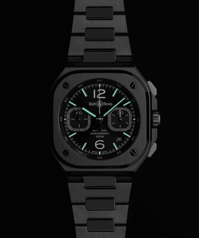 Bell & Ross,Urban 42mm,42mm,Stainless Steel,Black,Automatic,Chronograph,Day,BR05C,BR05C-BLC-ST/SST