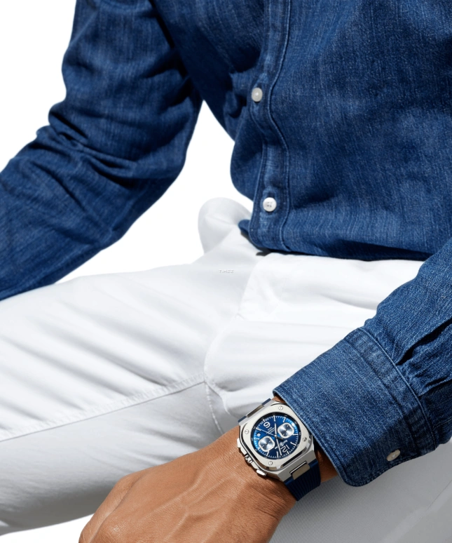Bell & Ross,Instruments 42mm,42mm,Stainless Steel,Blue,Automatic,Chronograph,Day,BR05C,BR05C-BU-ST/SRB