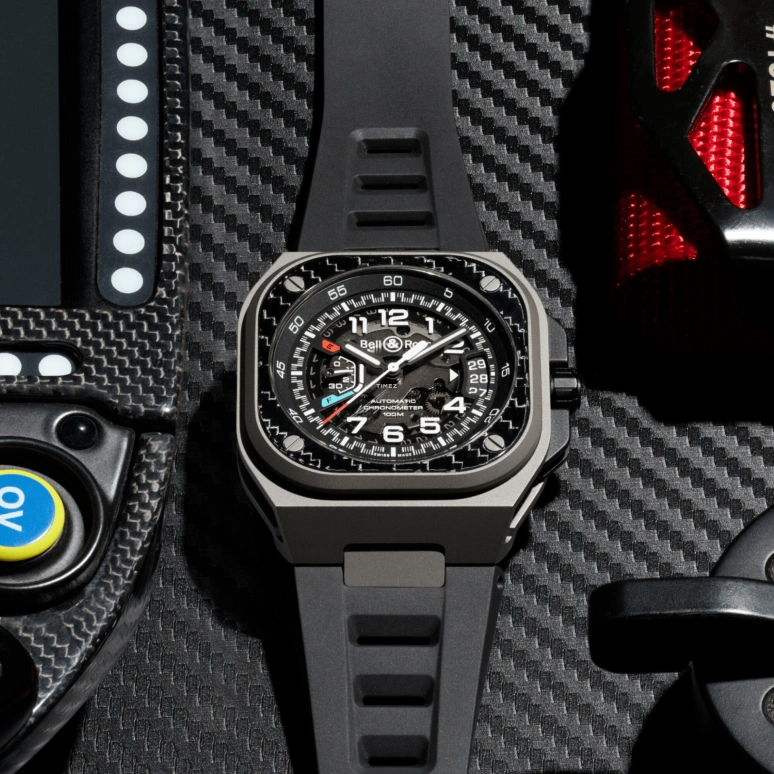 Bell & Ross,BR-X5 41mm,41mm,Titanium,Carbon,Black,Automatic,Day,Power Reserve Indicator,BRX5R,BRX5R-RAC-TI/SRB