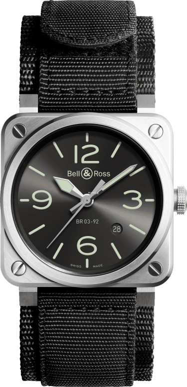Bell & Ross,Instruments 42mm,42mm,Stainless Steel,Grey,Automatic,Day,38hours,BR0392,BR0392-GC3-ST/SCA