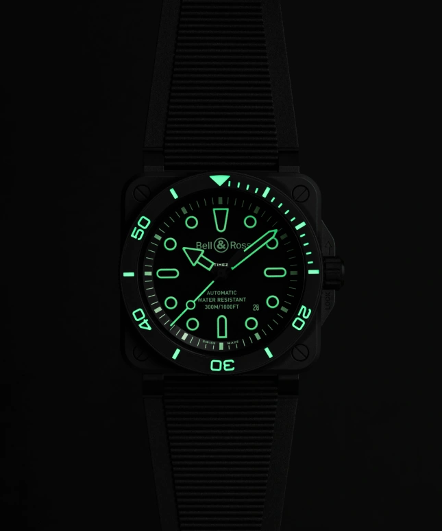 Bell & Ross,BR-03 Diver 42mm,42mm,Ceramic,Black,Automatic,Day,54hours,BR03A,BR03A-D-OL-CE/SRB