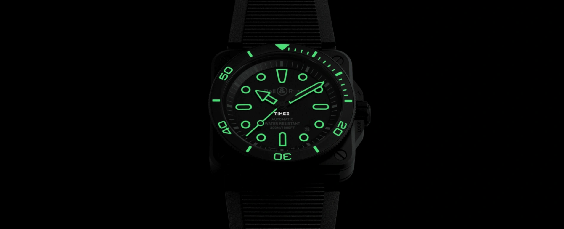 Bell & Ross,BR-03 Diver 42mm,42mm,Ceramic,Black,Automatic,Day,54hours,BR03A,BR03A-D-OL-CE/SRB