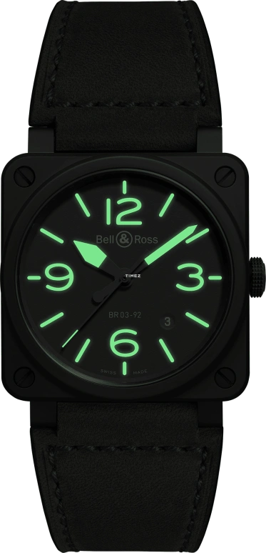 Bell & Ross,Instruments 42mm,42mm,Ceramic,Black,Automatic,Day,38hours,BR0392,BR0392-BL3-CE/SCA
