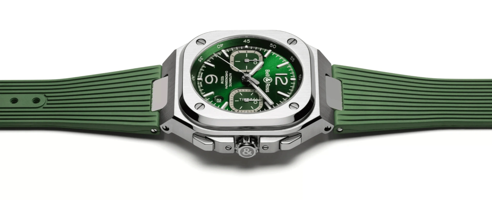 Bell & Ross,Urban 42mm,42mm,Stainless Steel,Green,Automatic,Chronograph,Day,BR05C,BR05C-GN-ST/SRB