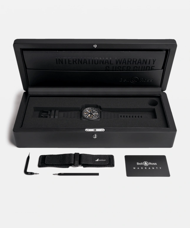 Bell & Ross,BR-03 Chrono 42mm,42mm,Ceramic,Black,Automatic,Chronograph,Day,BR0394,BR0394-RSD-CE/SRB