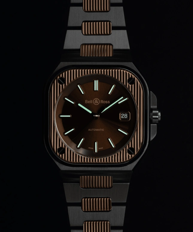 Bell & Ross,Urban 40mm,40mm,Rose Gold,Stainless Steel,Brown,Automatic,Day,Sapphire,Crystal Glass,BR05A,BR05A-EL-GLST/SSG