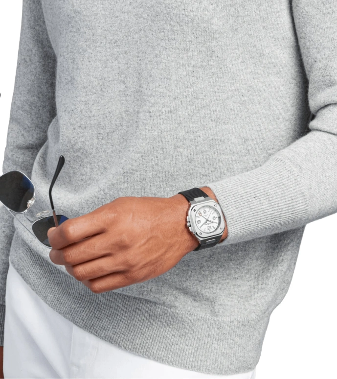 Bell & Ross,Urban 41mm,41mm,Stainless Steel,Silver White,Automatic,Day,Dule Time,BR05G,BR05G-SI-ST/SRB