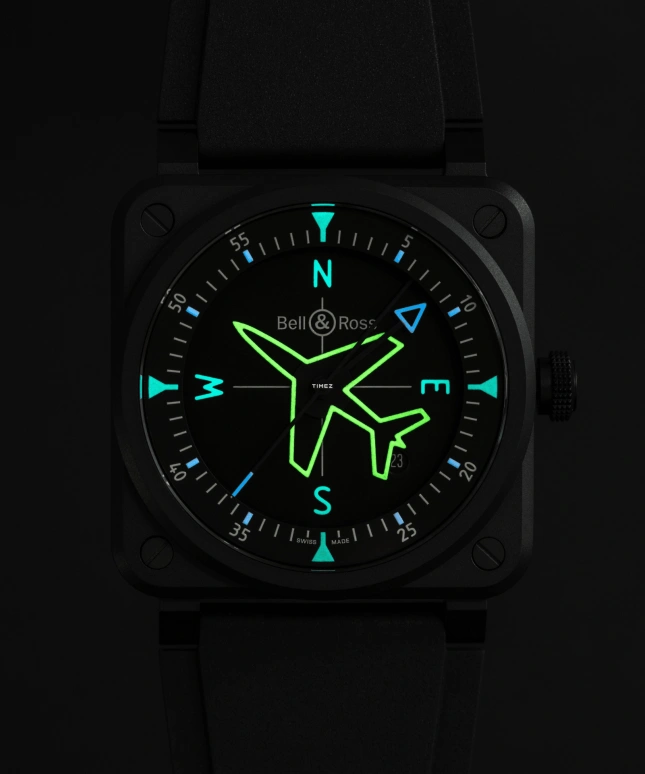 Bell & Ross,Instruments 41mm,41mm,Ceramic,Black,Automatic,Day,Sapphire,Crystal Glass,BR03A,BR03A-CPS-CE/SRB