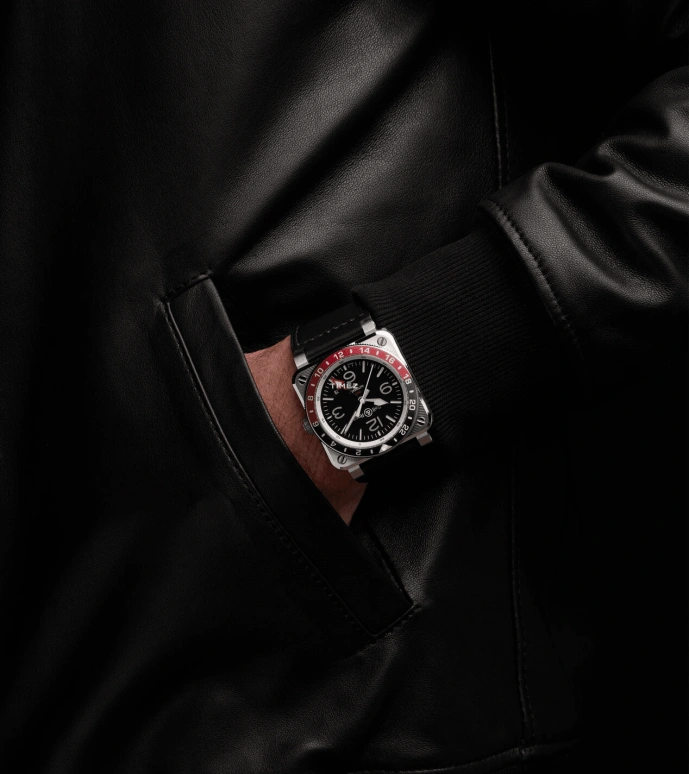 Bell & Ross,Instruments 42mm,42mm,Stainless Steel,Black,Automatic,Dule Time,42hours,BR0393,BR0393-BL-ST/SCA
