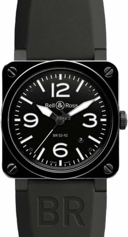Bell & Ross,Instruments 42mm,42mm,Ceramic,Black,Automatic,Day,38hours,BR0392CERBLPSRB