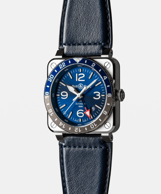 Bell & Ross,Instruments 42mm,42mm,Stainless Steel,Blue,Automatic,Day,Dule Time,BR0393,BR0393-BLU-ST/SCA