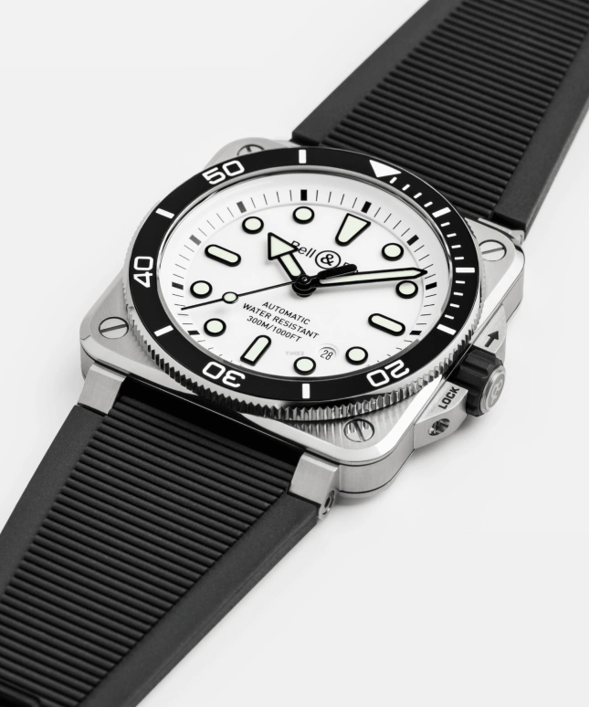 Bell & Ross,BR-03 Diver 42mm,42mm,Stainless Steel,White,Automatic,Day,54hours,BR03A,BR03A-D-WH-ST/SRB