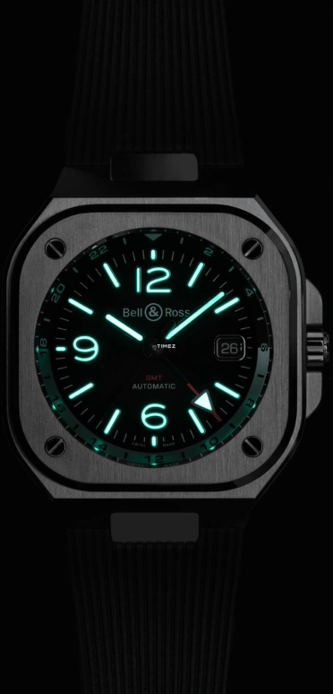 Bell & Ross,Instruments 41mm,41mm,Stainless Steel,Black,Automatic,Day,Dule Time,BR05G,BR05G-BL-ST/SRB