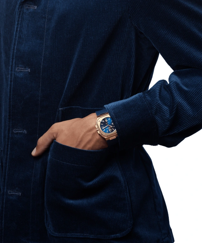 Bell & Ross,Instruments 40mm,40mm,Rose Gold,Blue,Automatic,Day,38hours,BR05A,BR05A-BLU-PG/SPG