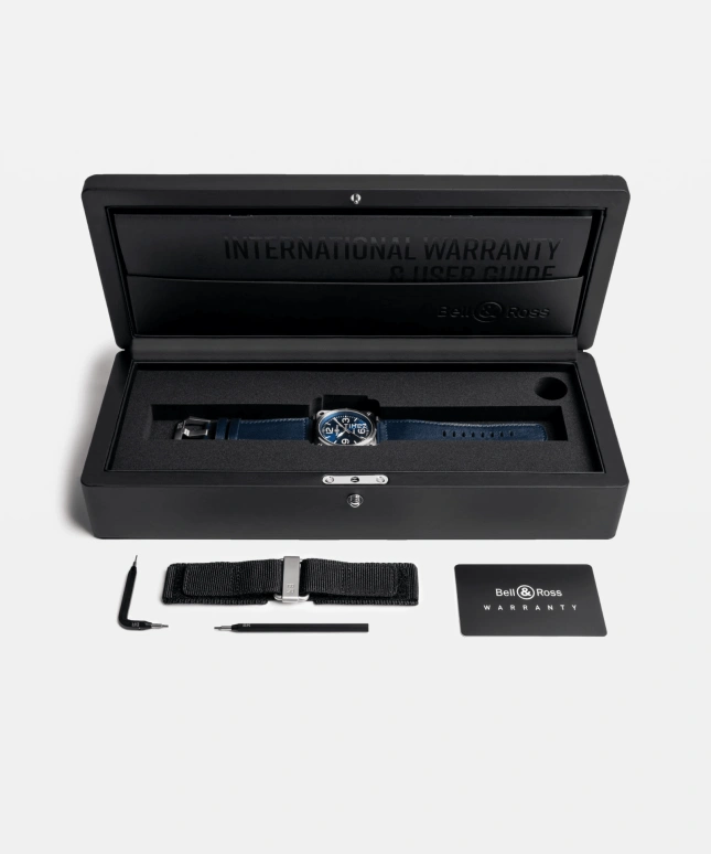 Bell & Ross,BR-03 Auto 41mm,41mm,Stainless Steel,Blue,Automatic,Day,54hours,BR03A,BR03A-BLU-ST/SCA