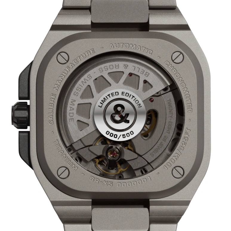 Bell & Ross,BR-X5 41mm,41mm,Titanium,Carbon,Black,Automatic,Day,Power Reserve Indicator,BRX5R,BRX5R-RAC-TI/SRB