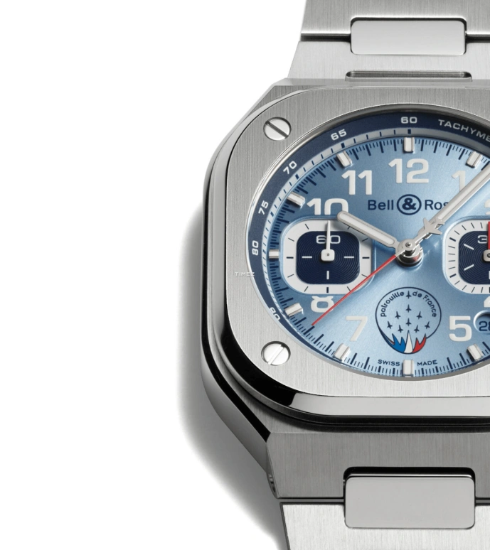 Bell & Ross,Urban 42x14.25mm,42x14.25mm,Stainless Steel,Blue,Automatic,Chronograph,Day,BR05C,BR05C-PAF-ST/SST
