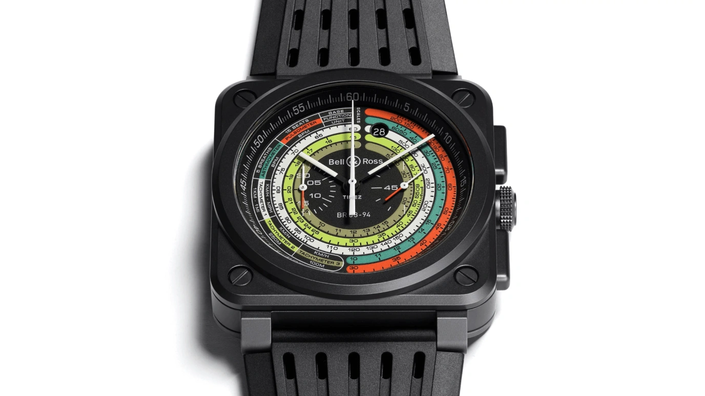 Bell & Ross,Instruments 42mm,42mm,Ceramic,Multi-Color,Black,Automatic,Chronograph,Day,BR0394,BR0394-SW-CE/SRB