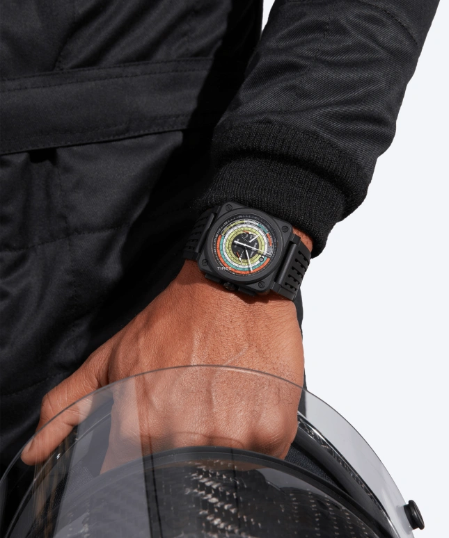 Bell & Ross,Instruments 42mm,42mm,Ceramic,Multi-Color,Black,Automatic,Chronograph,Day,BR0394,BR0394-SW-CE/SRB