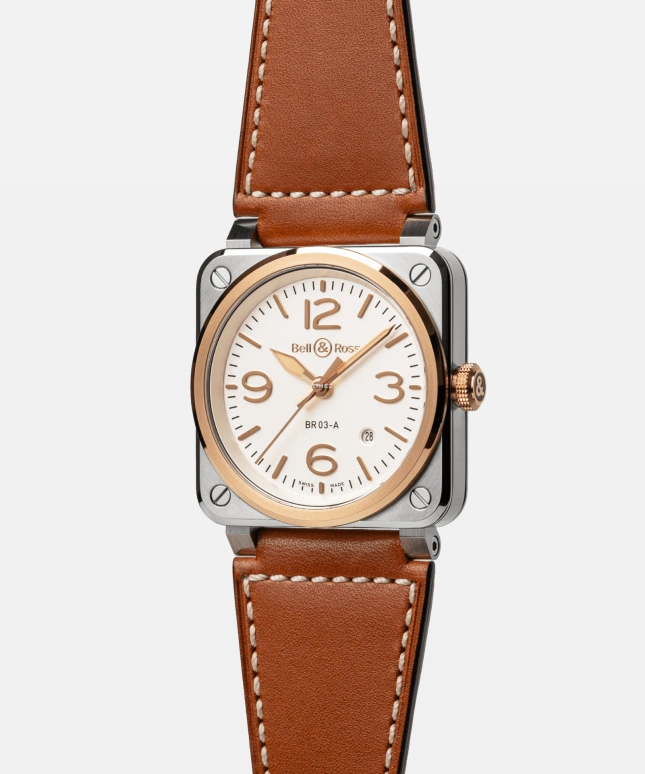 Bell & Ross,Instruments 41mm,41mm,Stainless Steel,White,Automatic,Day,54hours,BR03A,BR03A-WH-STPG/SCA