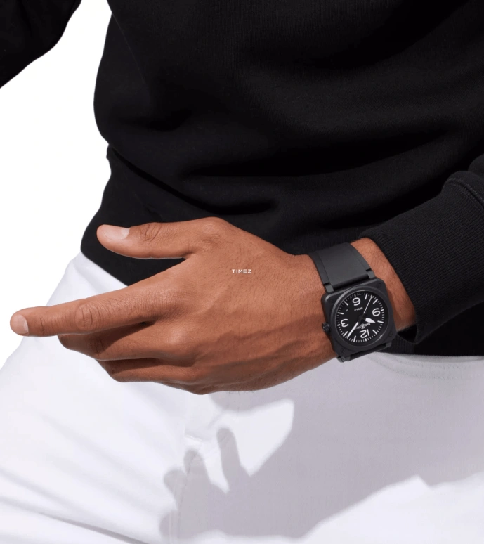 Bell & Ross,Instruments 41mm,41mm,Ceramic,Black,Automatic,Day,Sapphire,Crystal Glass,BR03A,BR03A-BL-CE/SRB