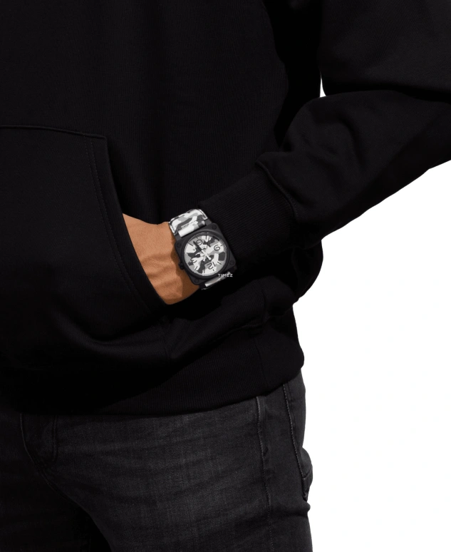 Bell & Ross,Instruments 42mm,42mm,Ceramic,White,Black,Multi-Color,Automatic,Day,Sapphire,BR0392,BR0392-CG-CE/SCA