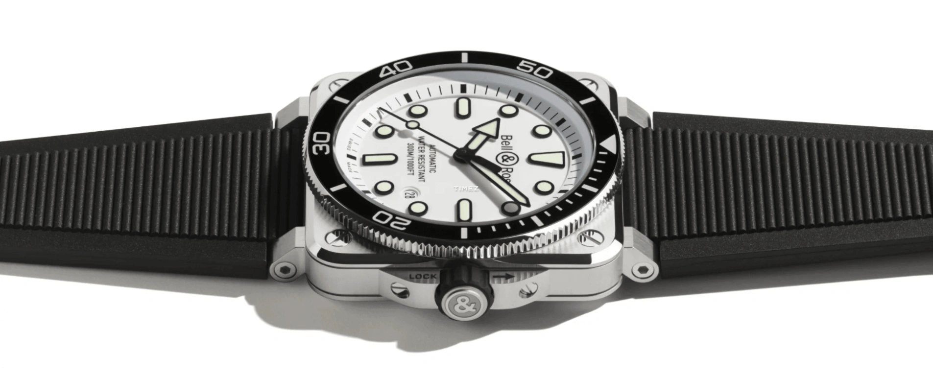 Bell & Ross,BR-03 Diver 42mm,42mm,Stainless Steel,White,Automatic,Day,54hours,BR03A,BR03A-D-WH-ST/SRB