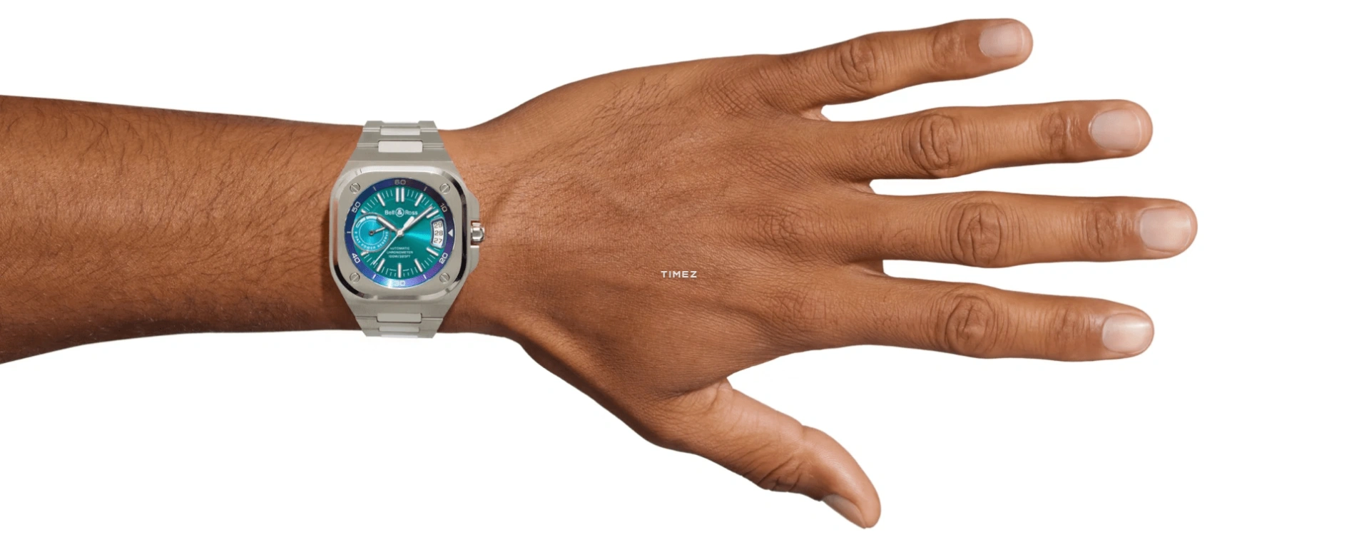 Bell & Ross,Urban 41mm,41mm,Stainless Steel,Green,Automatic,Day,Power Reserve Indicator,BRX5R,BRX5R-IRS-ST/SRB