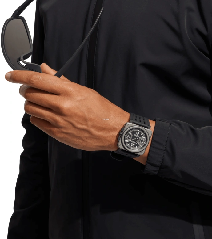 Bell & Ross,BR-X3 41mm,41mm,Titanium,Black,Automatic,Day,Power Reserve Indicator,BRX3R,BRX3R-BL-TI/SRB