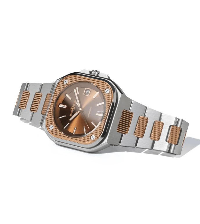 Bell & Ross,Urban 40mm,40mm,Rose Gold,Stainless Steel,Brown,Automatic,Day,Sapphire,Crystal Glass,BR05A,BR05A-EL-GLST/SSG