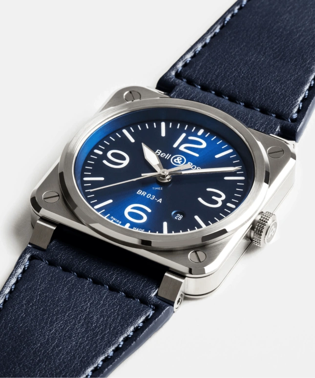 Bell & Ross,BR-03 Auto 41mm,41mm,Stainless Steel,Blue,Automatic,Day,54hours,BR03A,BR03A-BLU-ST/SCA